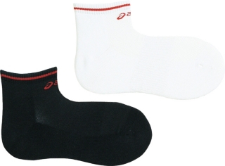 【ASICS/アシックス】 2足組ソックス(パイル) ブラックxレッド(NEW COLOR) ユニセックス アシックス